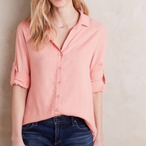 Anthropologie Tops - Cloth & Stone Button Up Long Tab Sleeve Blouse